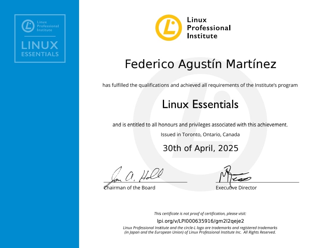 Certificado LPI Linux Essentials